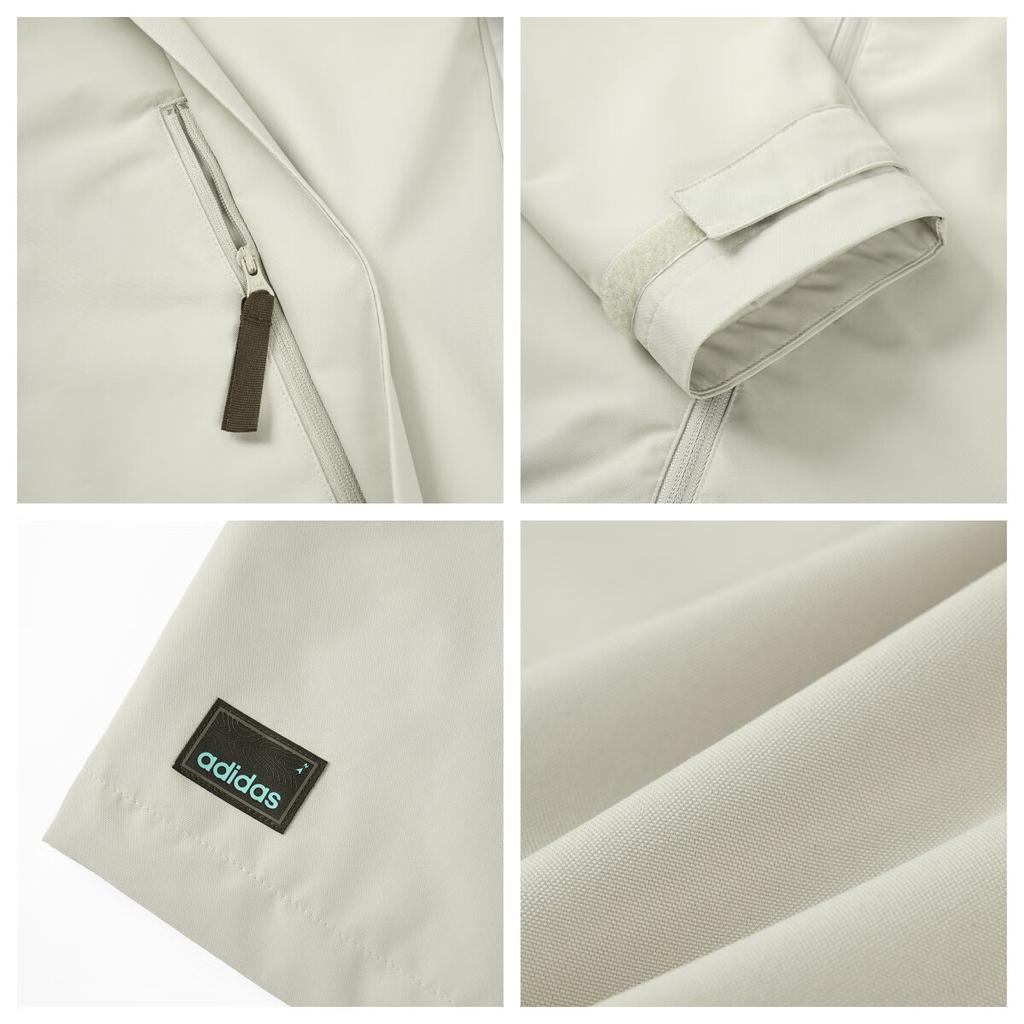 Adidas Solid Color Three-In-One Outdoor Windproof Warm Hooded Long Sleeve Jacket Unisex Jacket Gray JL8264