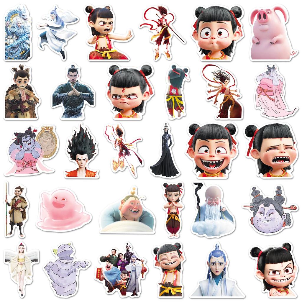 Nezha Myth Lotus Stickers: 60 Sheets for Cup, Journal, Car Decor