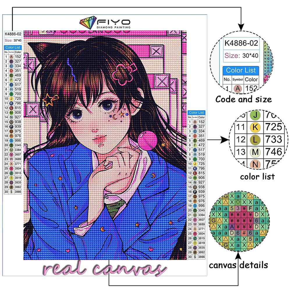 5D DIY Diamond Embroidery Cute Pink Girl Diamond Painting Mosaic Home Decoration