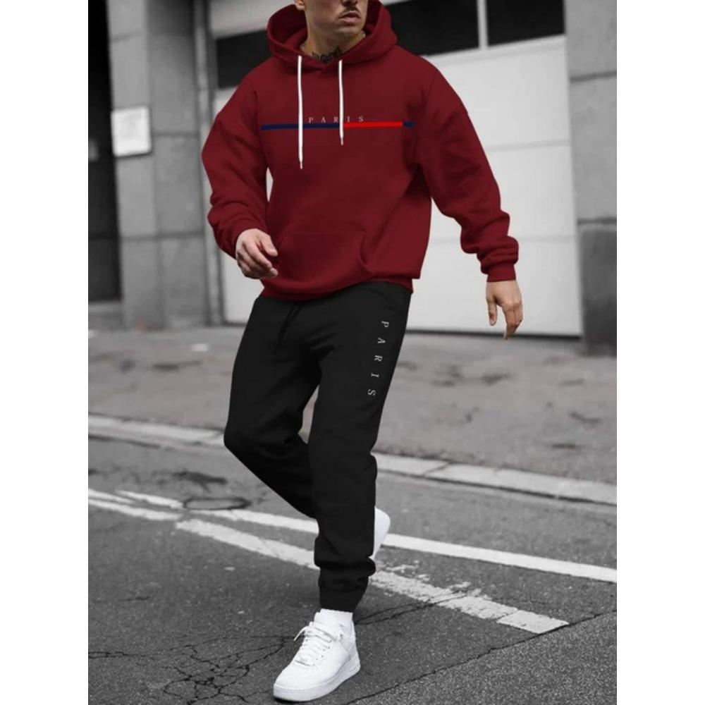 2024 Herbst und Winter Herren Zweiteilige Sportbekleidung mit Kapuze Casual Pullover Modisches Casual Sportswear Set