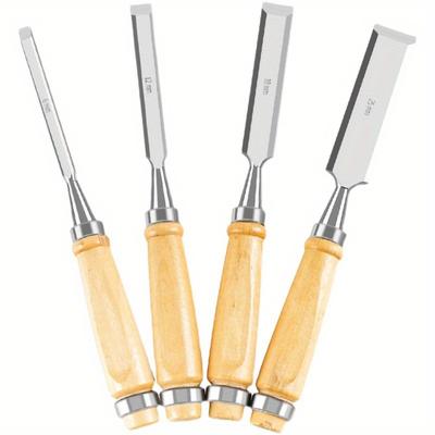 Ensemble de 4 ciseaux à sculpter le bois Professionnel pour le travail du bois avec outils de sculpture sur bois ergonomiques Outils auxiliaires de bricolage Ciseaux à bois