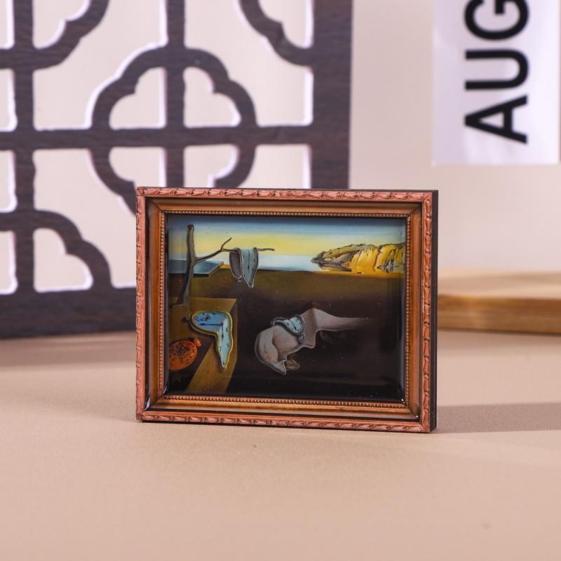 Custom Wooden Fridge Magnet World Famous Painting Oil Art Series Cultural Gift Home Decor Retro Souvenir