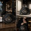 Steampunk Shoulder Bag with Clock Face Retro PU Crossbody Chain Trim