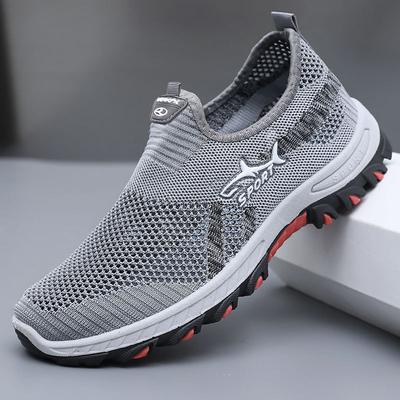 TEMU Hollowed-out Mesh Shoes, Men's Summer Soft-soled Shoes, Trendy Shark Casual Shoes