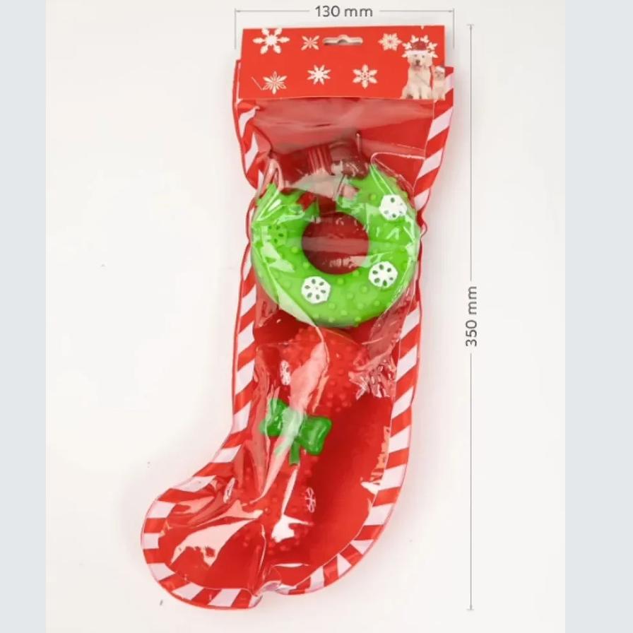 New Christmas Socks Pet Toy Set Decorative Gift Santa Claus Deer Cat Dog Fun Sound Toys Interactive Ball Stick Puppy Plaything