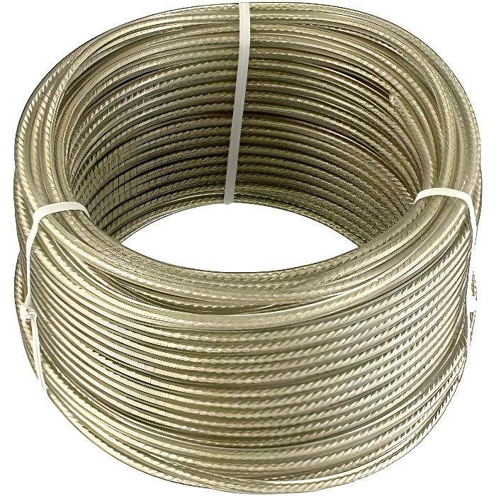 Connex câble dacier avec âme en fibres textiles et gaine en plastique galvanisé 30 m x 4 mm - dy2701391