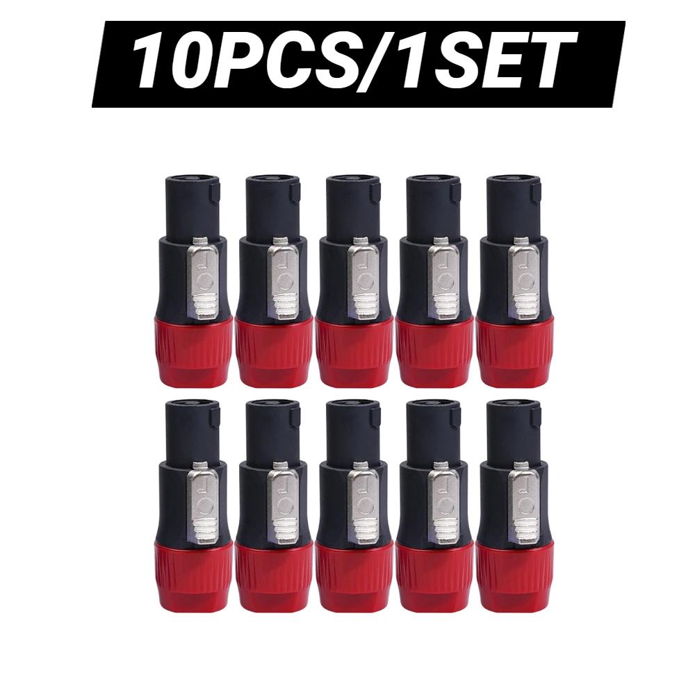 20/10pcs Speaker Connectors 4 Pole 4 Pin Male Audio Cable Adapter Speakon ABS Shell Jack Accessories Ohm Plug For Neutrik NL4FC