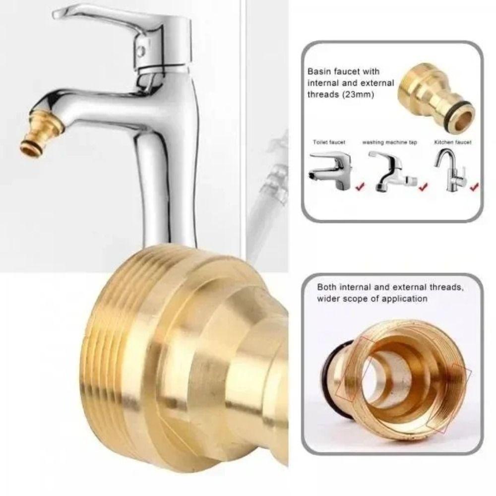 Durable Brass Faucet Adapter Dual Interface Garden Tap Connector New Universal Tap Adapter Outdoor