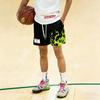 Trendy American-Style Flame-Patterned Shorts, Breathable Mesh Sports Basketball Shorts, Knee-Length Shorts, Thin Shorts