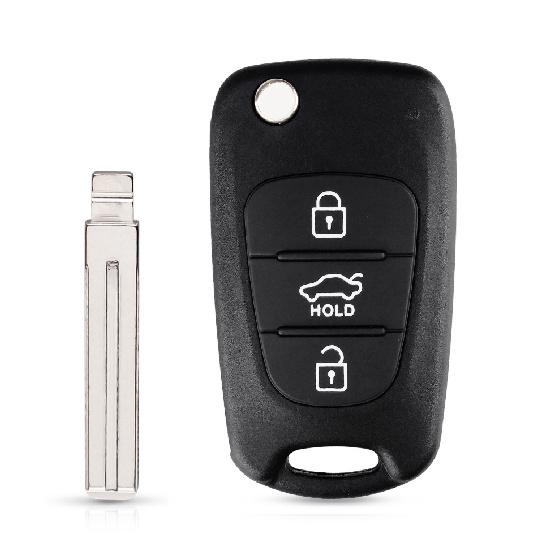 KEYYOU New Remote Key Shell For Hyundai I20 I30 IX35 I35 Accent Kia Picanto Sportage K5 3 Buttons Flip Folding Remote Key Case