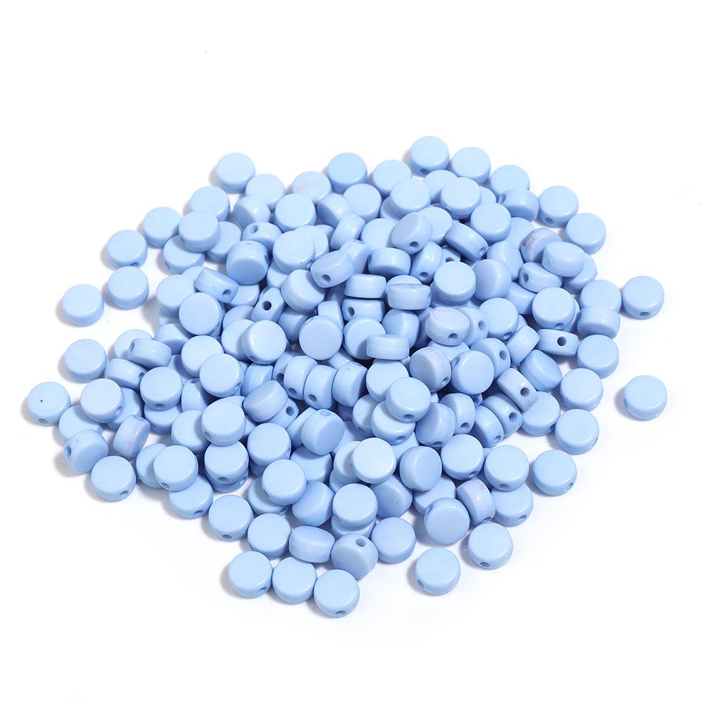 

100PCS/Lot Colorful Acrylic Beads for Jewelry Making Flat Round Loose Spacer Beads DIY Bracelet Necklace Children Beads Wholesal