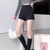 Black Lower Body Missing Pure Cotton Autumn Shorts for Women In Summer High Waist Slim A-line Tights