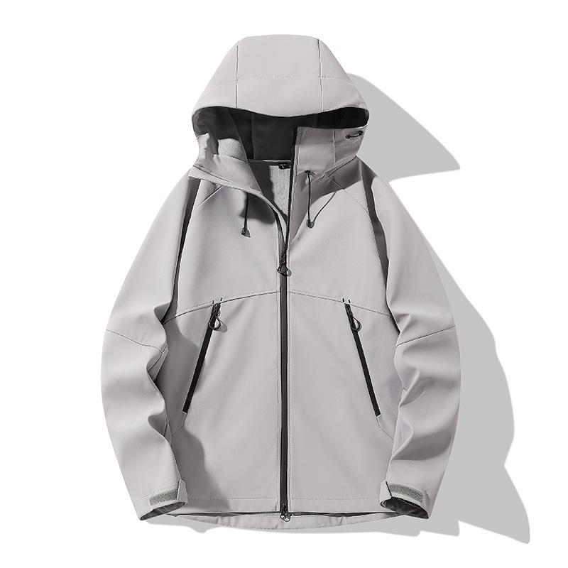 Unisex Hooded Windproof Softshell Jacket for Hiking & Cycling - Fleece-Lined, Quick-Drying, Warm Sportswear