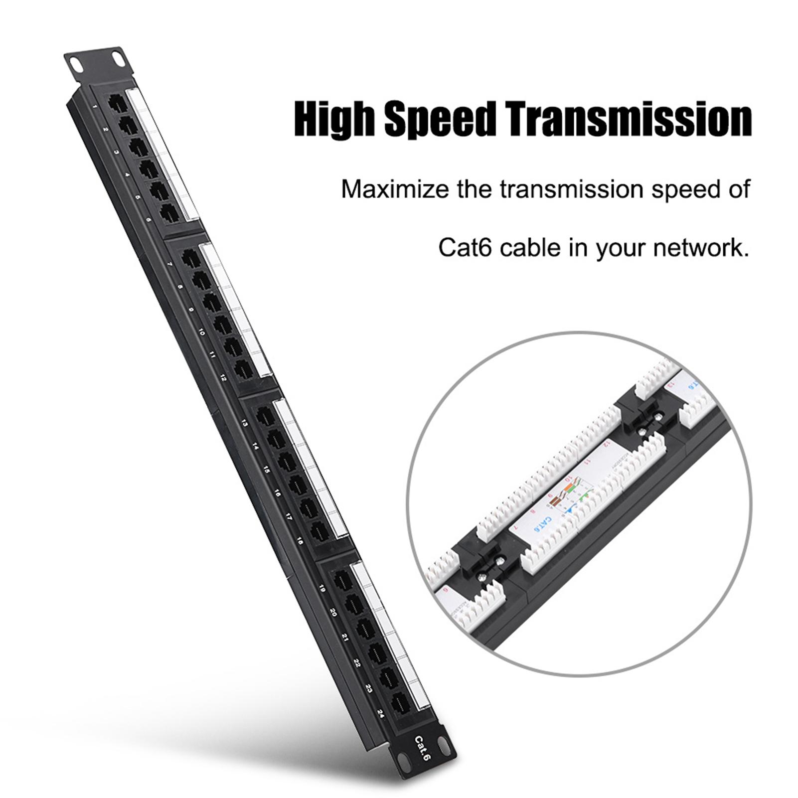 

LAN Network Adapter CAT6 24 Port Patch Panel Rack Cable Wall Mounted Bracket Rack Tool білий