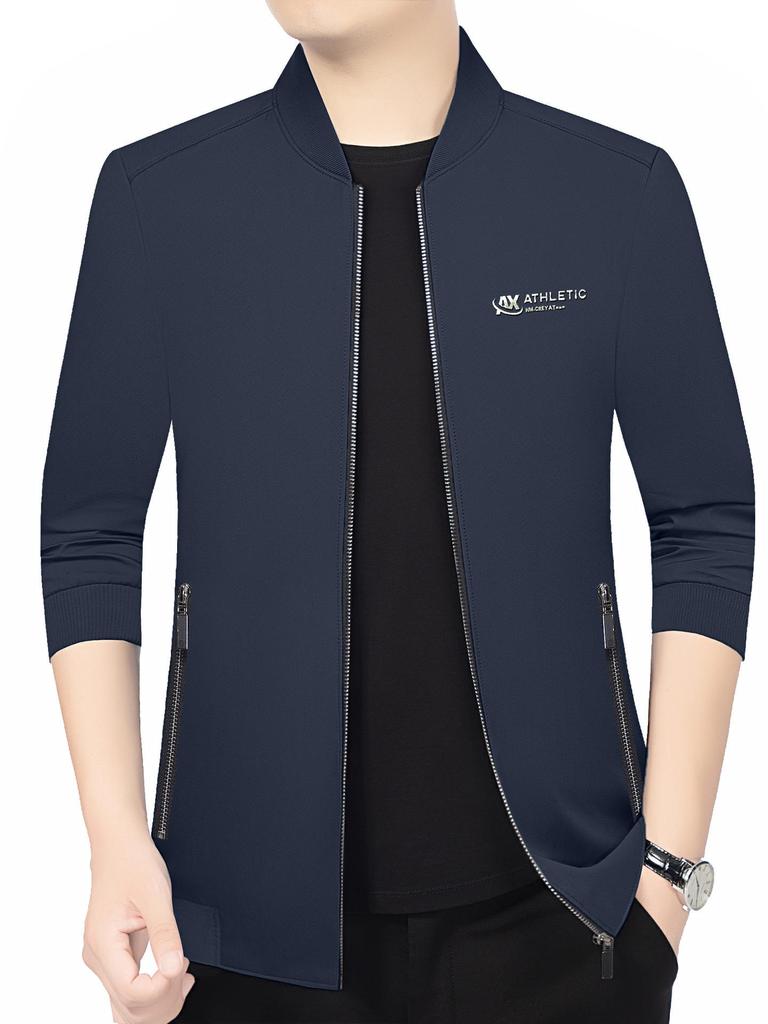 2026 Spring Men's Stylish Business Casual Baseball Collar Jacket - Elegant & Versatile Solid Color Top