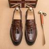 Luxury Brand Mens Loafers Leather Driving Shoes Casual Business Fringed Leather Shoes Slip on Moccasins Fashion Wedding Shoes