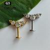 ASTM F136 Titanium 16G Marquise CZ Screw Flat Back Vertical Helix Piercing Ear Cartilage Stud Earrings G23 Titanium Body Jewelry
