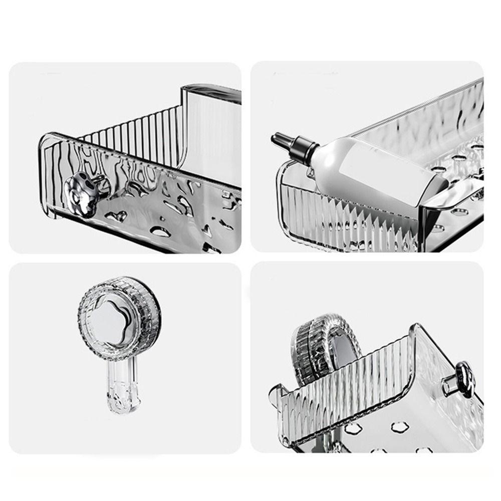 Plastic Suction Cups Shower Shelves Rectangular/Triangular Cosmetics Storage Rack  for Home