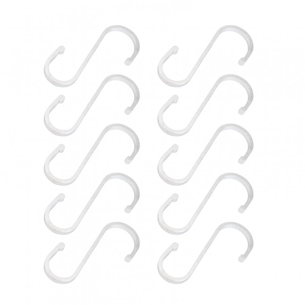 Stylish Matte Finish Aluminum S Hooks for Kitchen and Home Use 10 Pack