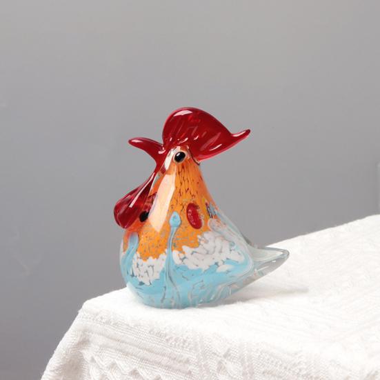 Ручна розписна керамічна фігурка півня Статуетка курки в стилі фермерського будинку Реалістична скульптура тварини Декорація для полиці, столу вдома та в офісі