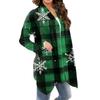 Damenmode, lässig, Weihnachtsdruck, mittellanger Cardigan-Jackenmantel