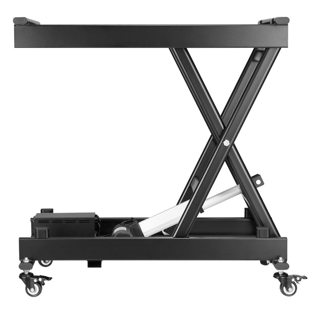 71 Cm Electric Lift Table Single Scissor Lifting Platform 150 Kg 4 Wheels