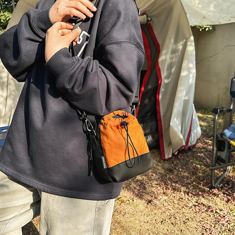 Trendy brand small satchel women's outdoor sports hiking messenger bag boys drawstring single shoulder small backpack women