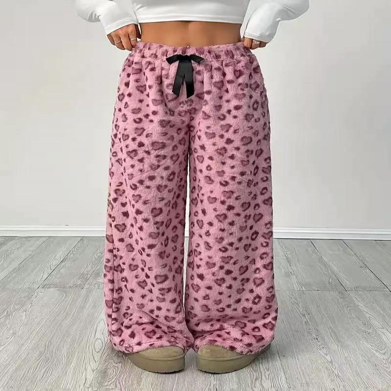 2026 New Arrival: Elegant Leopard Print Wide-Leg Trousers with Stretch Waistband