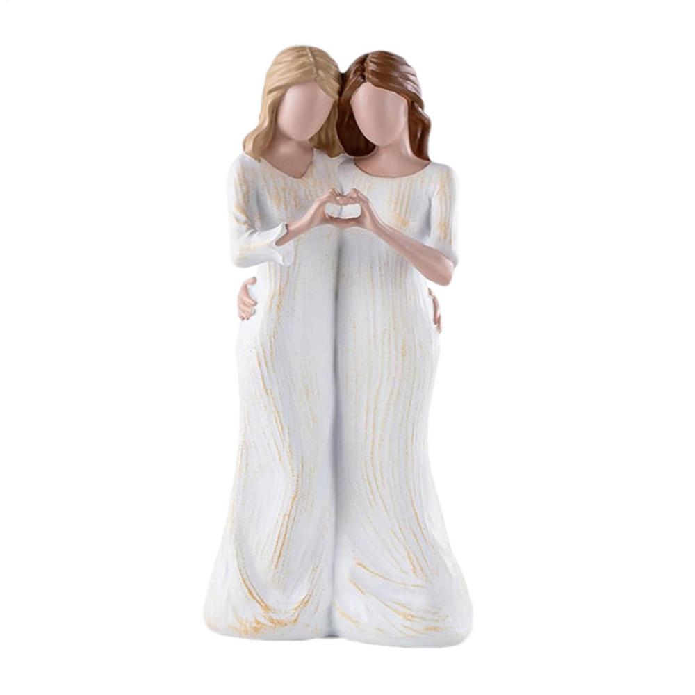 Mother and Daughter Statue Mother Daughter Hugging Hand Painted Figurine Statues Meaningful Family Moments for Home Bedroom