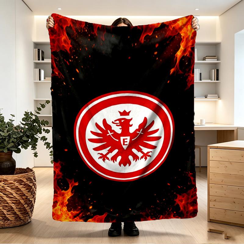 Eintracht Frankfurt Decke mit Aufdruck - Weich & Bequem, für Schlafzimmer, Reisen, Sofa, Heimdekoration - Geburtstags-Weihnachtsgeschenk für Freund