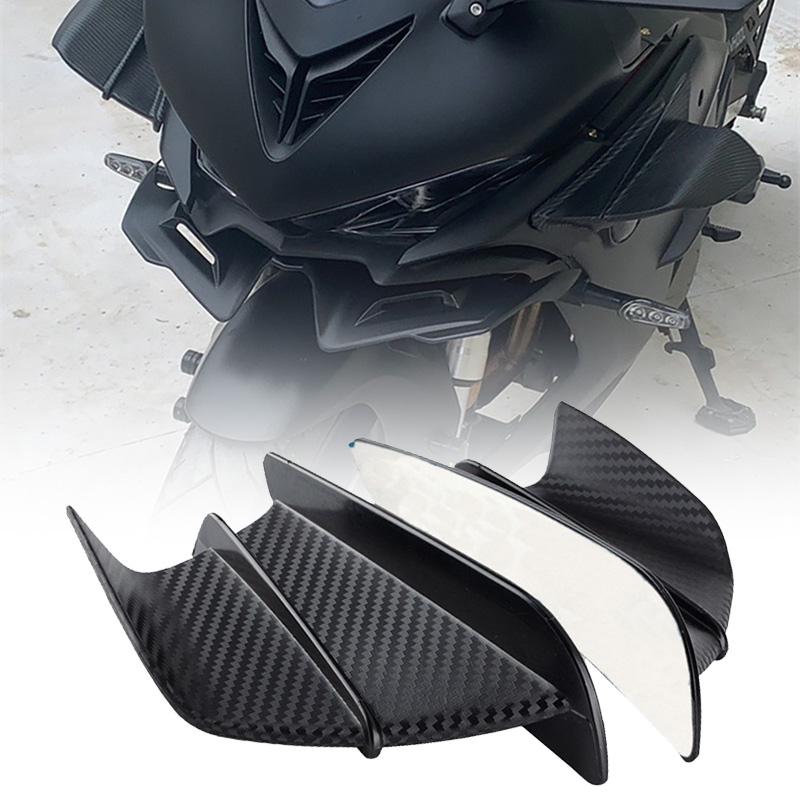 Universal Motorcycle Aerodynamic Winglet Carbon Fiber Style Side Wing Spoiler for Yamaha R15 R3 R6 BMW S1000RR Honda CBR,Easy Adhesive Install