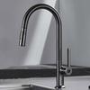 Grey/Brushed Gold/Black Kitchen Sink Faucet Pull Out 360 Degree Rotation Hot Cold Water Mixer Tap Single Hole Single Handle