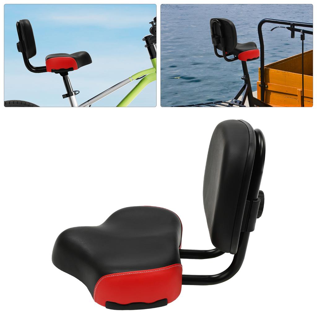 Cyklistické sedlo s opěrkou Oversized Komfortní náhradní sedlo na kolo Měkká pěna s pamětí Potažené PU kůží Cyklistický polštářek pro eBike