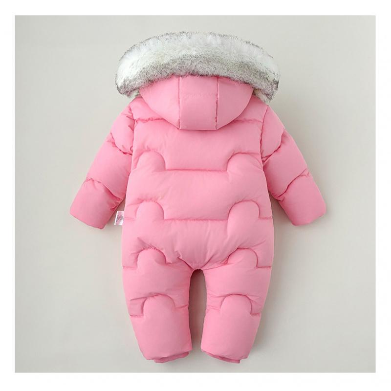 Macacão de Bebê Jaqueta de Algodão com Penas para Meninos e Meninas Roupa Infantil Espessa Quente e Espessa para Uso ao Ar Livre Macacão