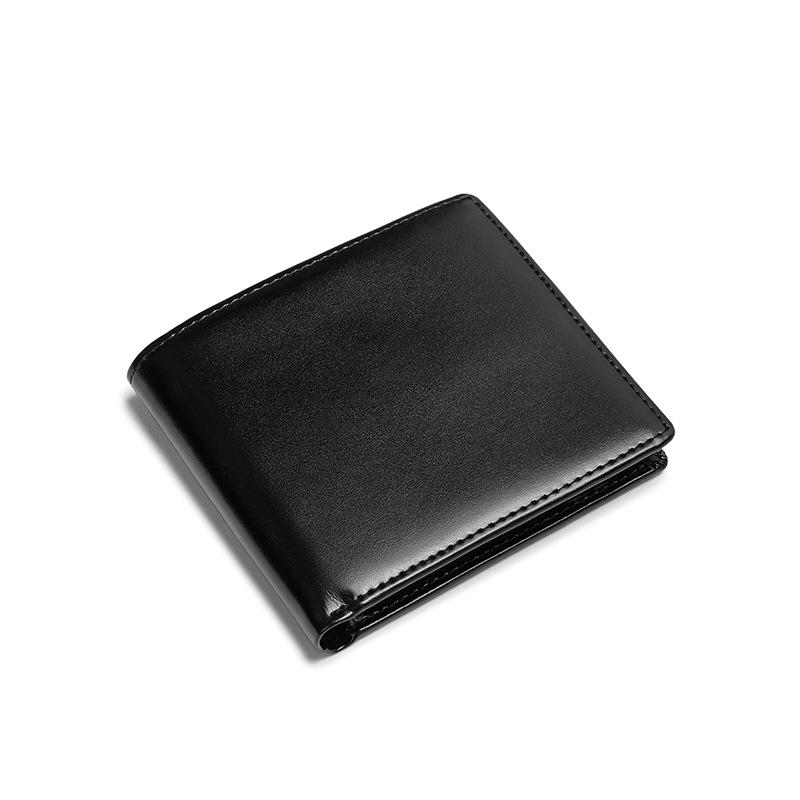 Men's Wallet, Two Fold Leather Wallet, Multiple Card Slots, Change Slots, Short Wallet Clip