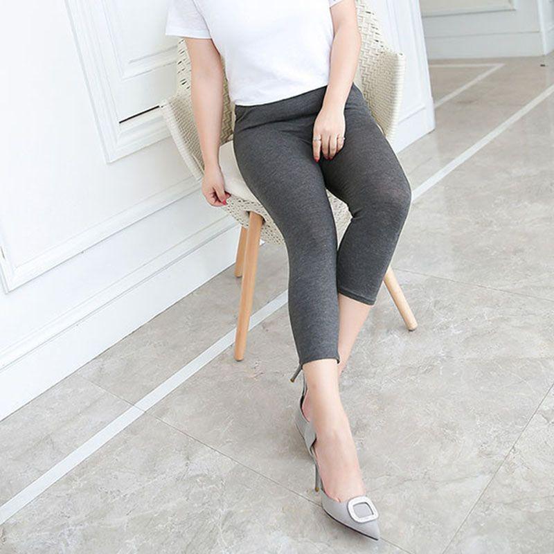 Damen Sommer Cropped Hosen Mit Elastischem Bund Aus Bequemem Modalstoff Für Vielseitigen Tragekomfort