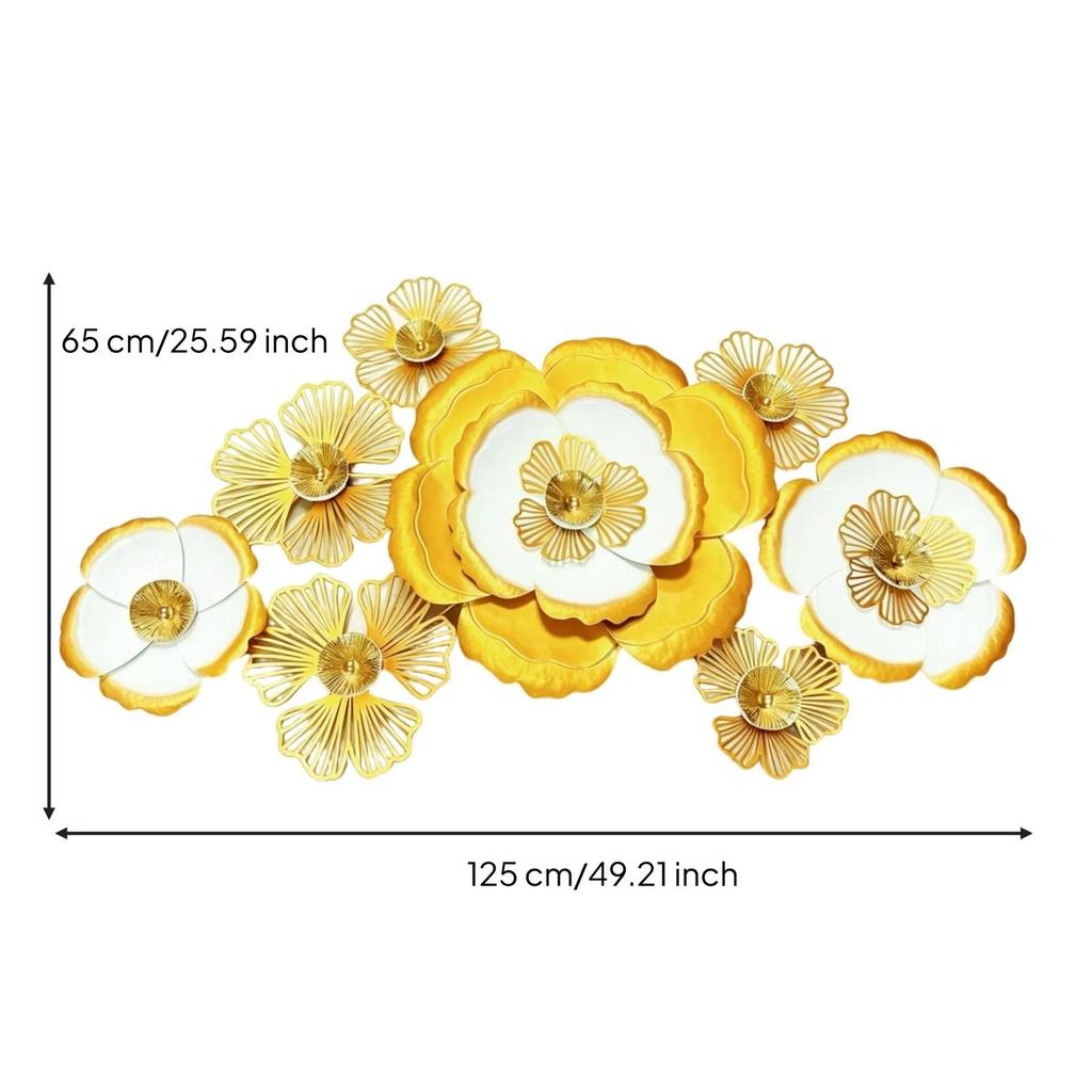 Metal Flower Wall Decor Layered Art Sturdy for Entryway