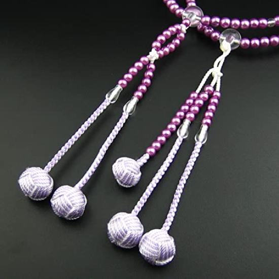 Myorenka Prayer Beads for Soka Gakkai, PC Pearl Prayer Beads for Men and Women, 9 inches, Medium Size, Acrylic and Crystal Finish, SGI Prayer Beads