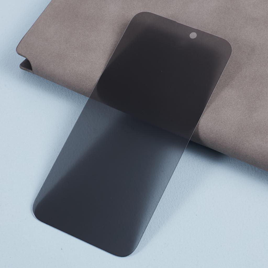 Pro iPhone 15 Pro Protispy fólie Plné krytí 0,3mm Zaoblené hrany Tvrzené sklo Ochranná fólie na displej