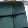 Set of 2 Bar Stools with Tufted Velvet Surface and Steel Legs, 77 cm High, Dark Green