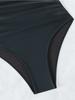 Solid Color One Shoulder Sexy High Waist One Piece Bikini Swimsuit Women Fashion Beach Vacation Elegant Wear