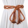 Exquisite Beaded Rope Braid Belt Knitted Waistband Gift Dress Belts Handmade Decorative Cummerbund