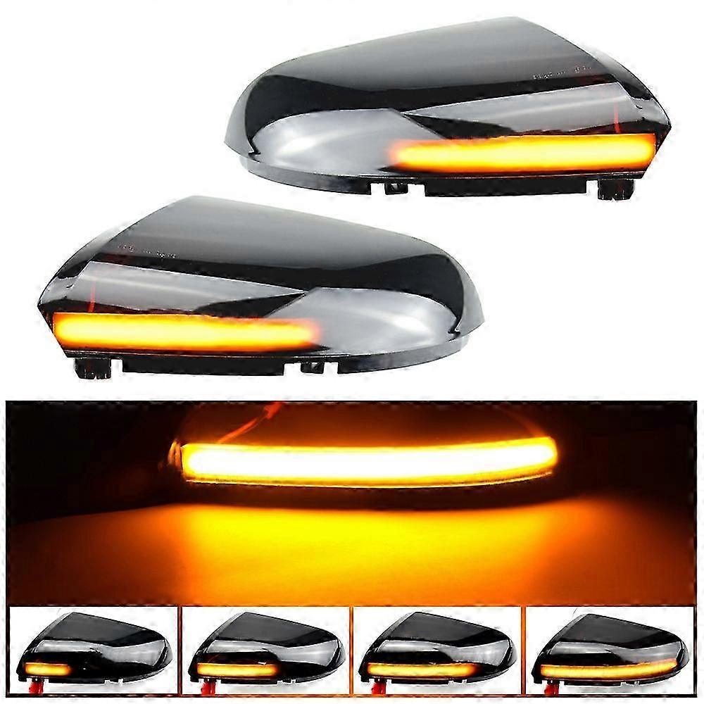 2025 1 Pair For Dodge Ram 1500 2009-2018 Car Dynamic LED Turn Signal Light Rearview Mirror Flasher Water Blinker (Transparent Black)