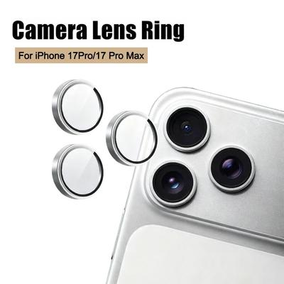 Metal Tempered Glass Lens Protector Full Cover Snap-On Camera Lens Cover 3D Anti-Scratch for iPhone 17Pro/17 Pro Max