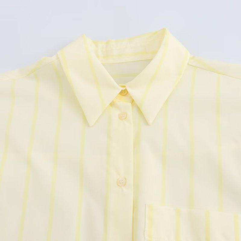 Kaslead New Arrival Women's Clothing Fashion Style Fashion All-Match Casual Stripes Poplin Shirt 3564081