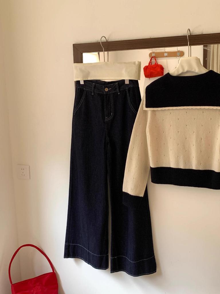 Women's Color-Block Knit Sweater - Stylish 2024 Autumn/Winter Innerwear Top