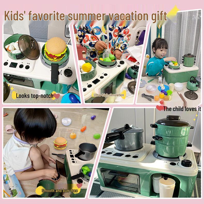 Kids' Kitchen Playset: Interactive Stove with Simulated Cooking and Spray Features - Perfect Pretend Play Gift