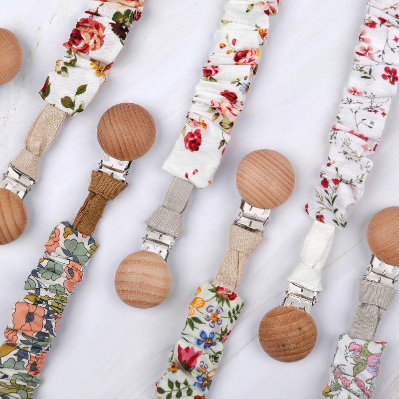 Baby Infant Cotton Pacifier Clip for Newborn Teething Soother Chew Dummy Chains