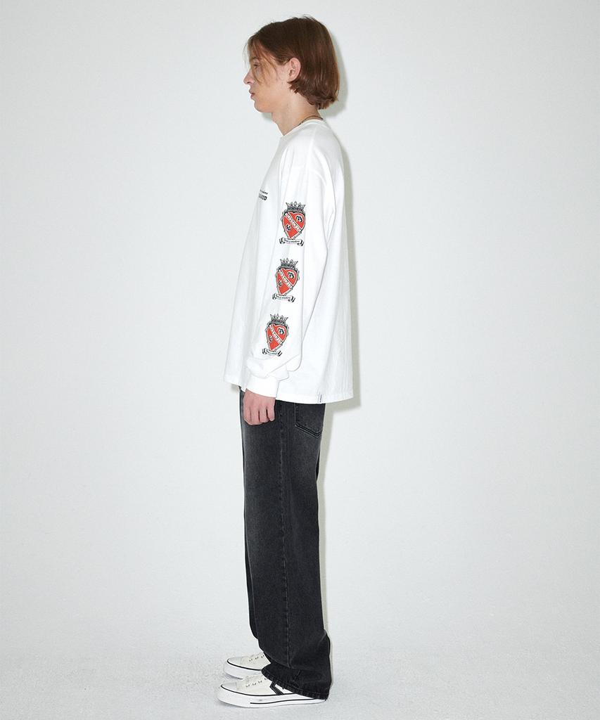 MAHAGRID Heart Logo Ls Tee White(Mg2Efmt566A)