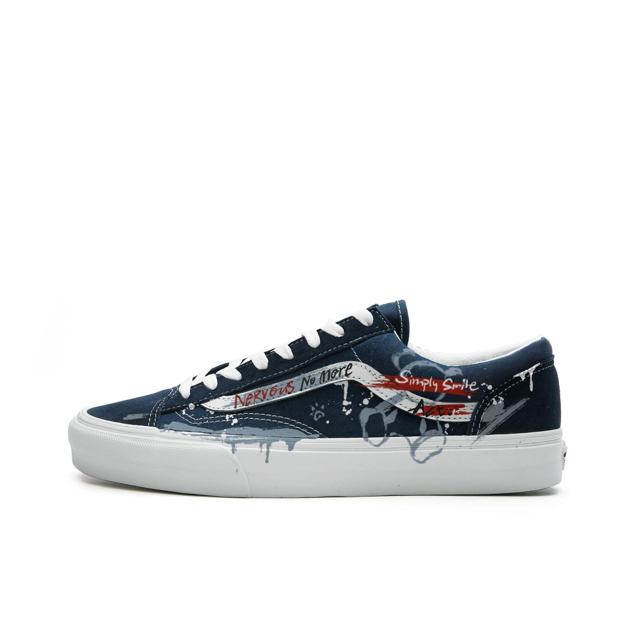 

Vans Style 36 Fabric Abrasion Resistant Abrasion Resistant Low top Skateboard Shoes Unisex Blue VN0A3DZ3RFL(Team613-) 35